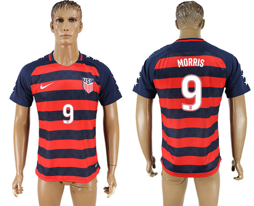 USA 9 MORRIS 2017 CONCACAF Gold Cup Away Thailand Soccer Jersey