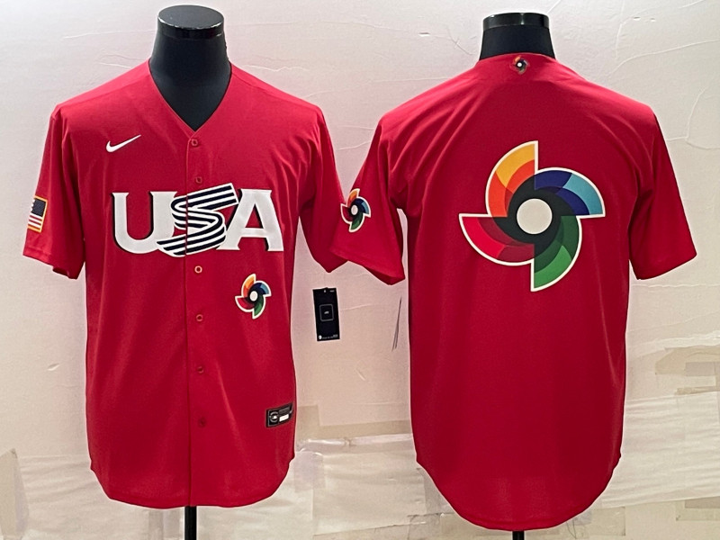 USA Blank Red Nike 2023 World Baseball Classic Jersey