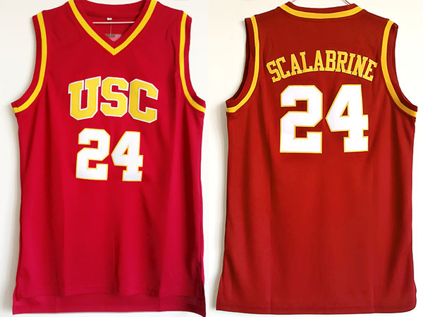 USC Trojans #24 Brian Scalabrine Red College Basketball Jersey