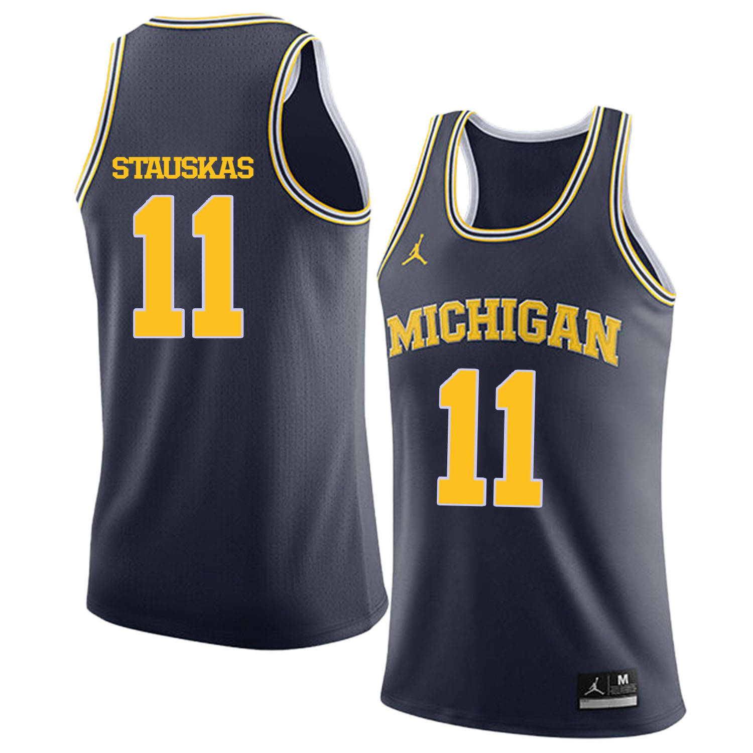 University of Michigan 11 Nik Stauskas Navy College Basketball Jersey