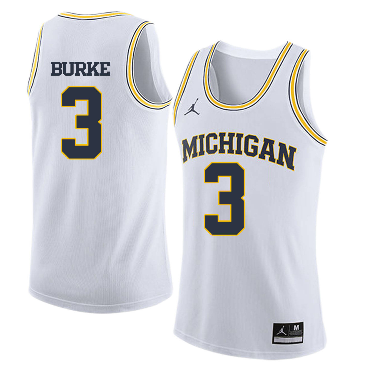 University of Michigan 3 Trey Burke White College Basketball Jersey