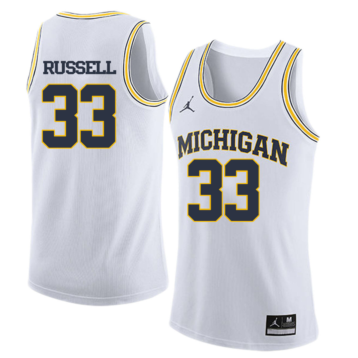 University of Michigan 33 Cazzie Russell White College Basketball Jersey