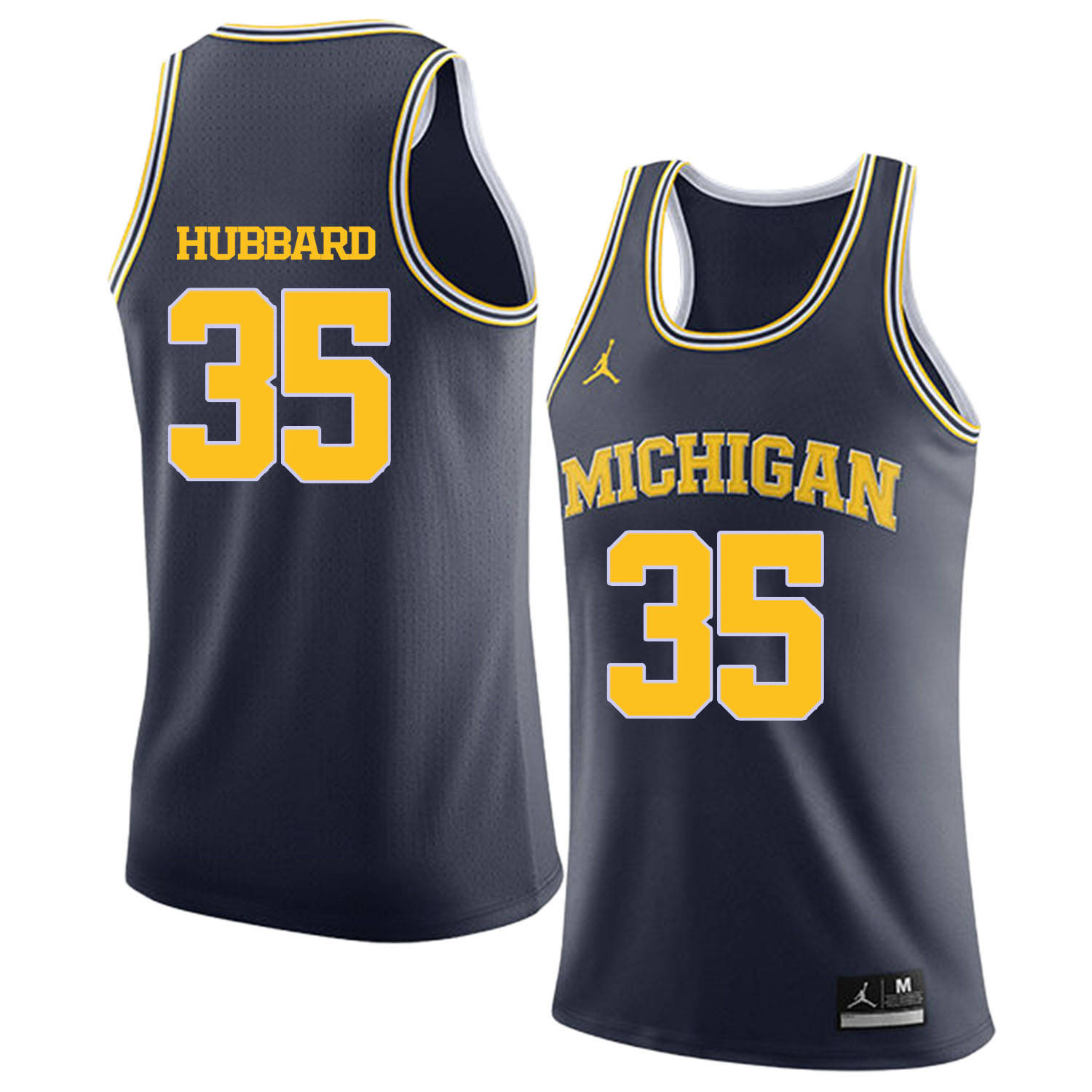 University of Michigan 35 Phil Hubbard Navy College Basketball Jersey