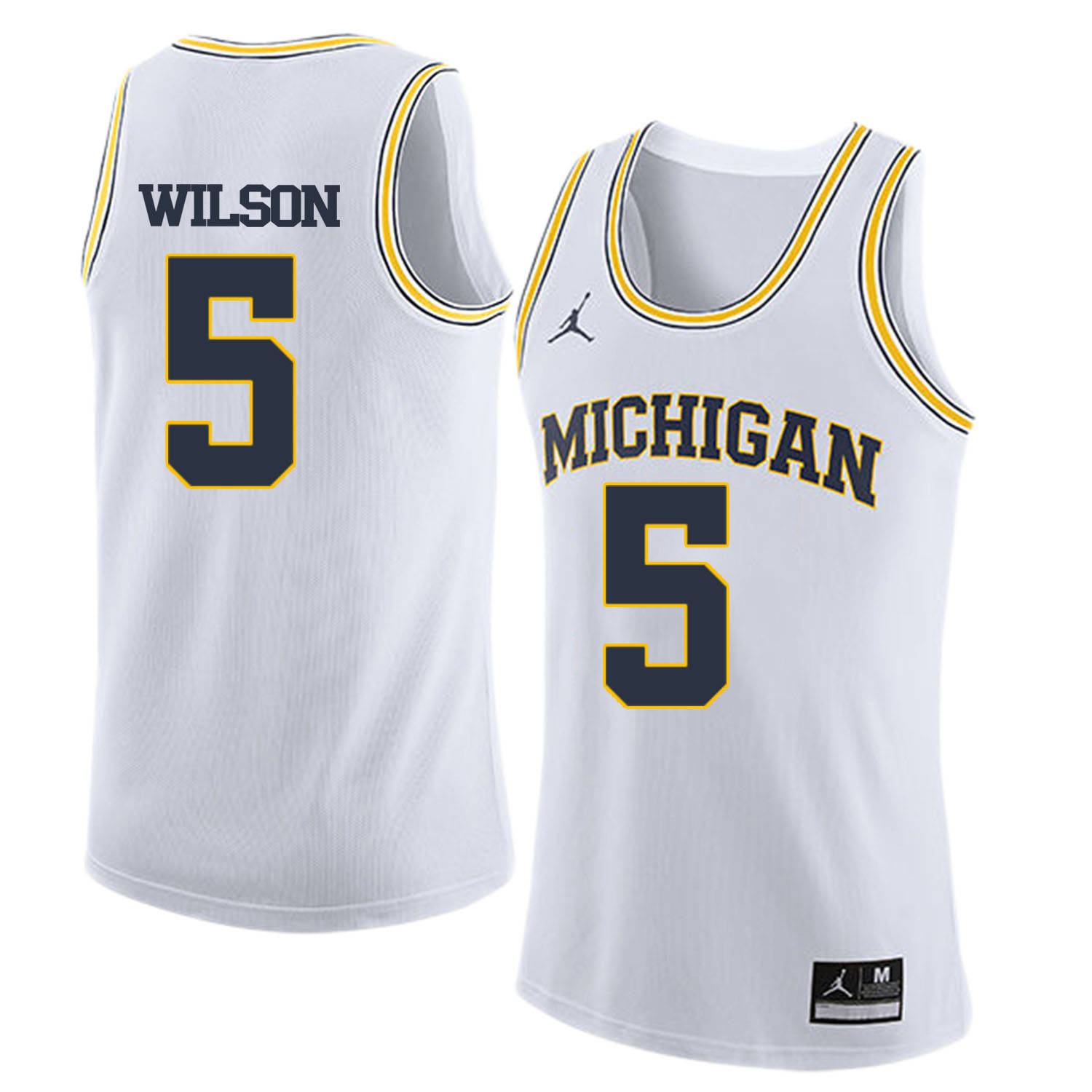 University of Michigan 5 D.J. Wilson White College Basketball Jersey