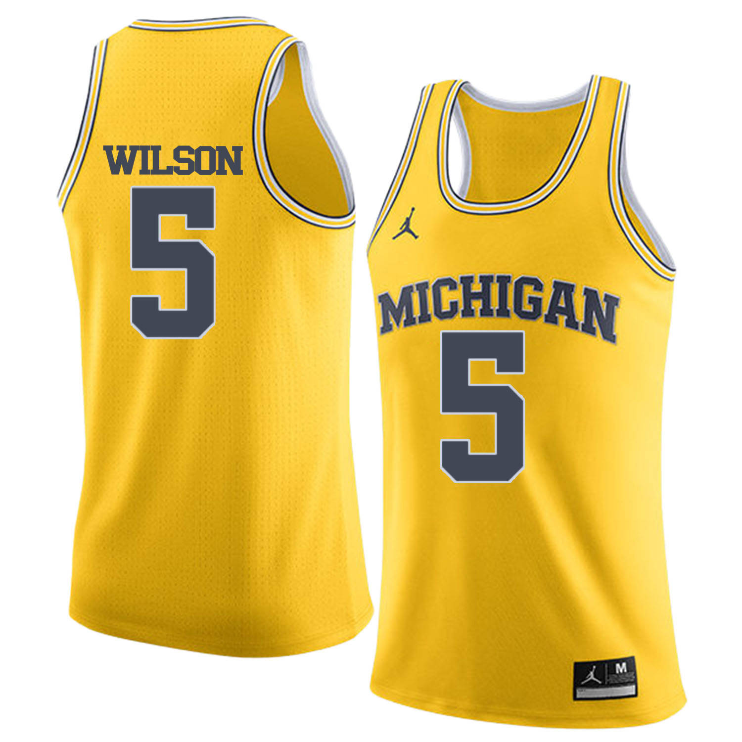 University of Michigan 5 D.J. Wilson Yellow College Basketball Jersey
