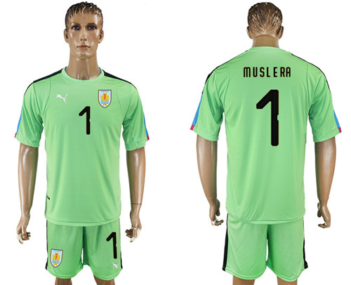 Uruguay 1 MUSLERA Green Goalkeeper 2018 FIFA World Cup Soccer Jersey