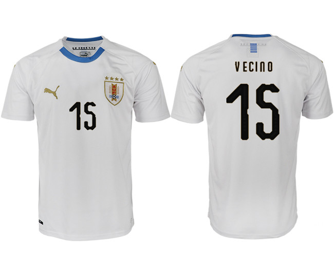 Uruguay 15 VECINO Away 2018 FIFA World Cup Thailand Soccer Jersey