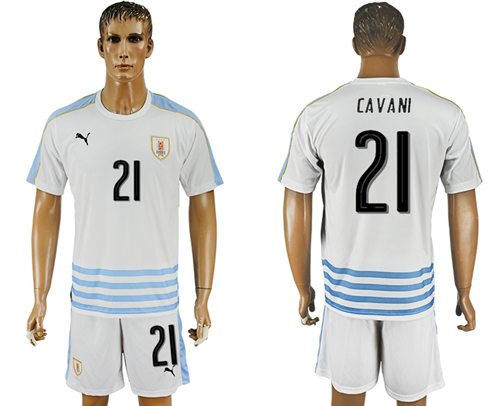 Uruguay 21 Cavani Away Soccer Country Jersey