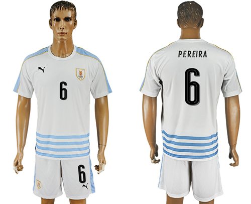 Uruguay 6 Pereira Away Soccer Country Jersey
