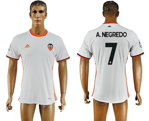Valencia 7 ANegredo Home Soccer Club Jersey