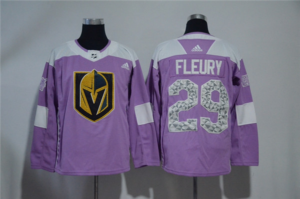 Vegas Golden Knights 29 Marc Andre Fleury Fights Cancer Montreal  Jersey