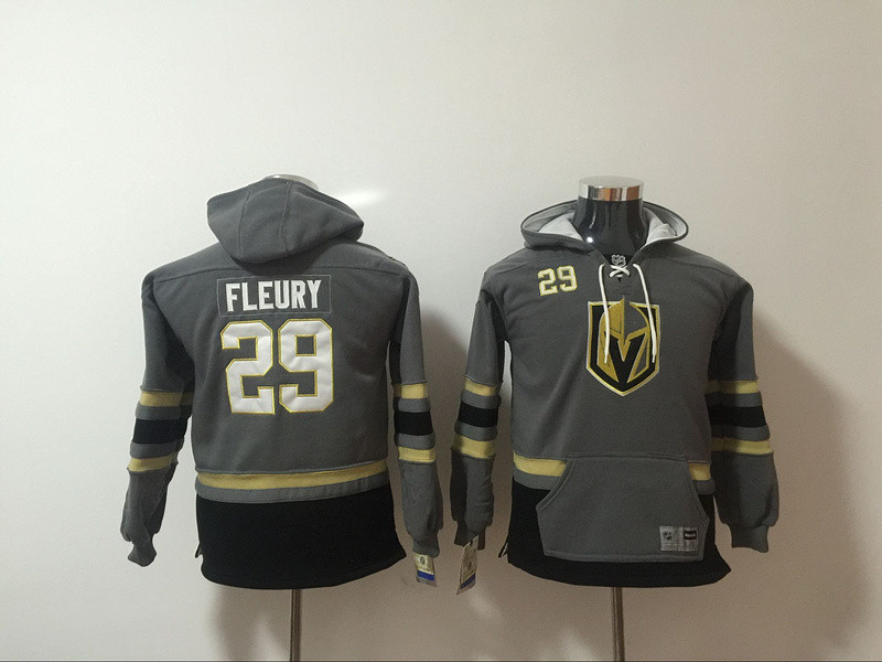 Vegas Golden Knights 29 Marc Andre Fleury Gary Youth All Stitched Hooded Sweatshirt