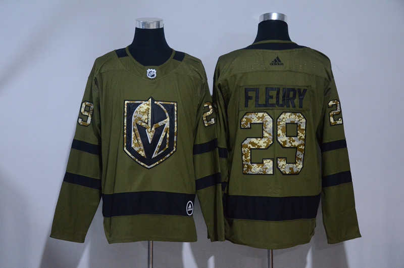 Vegas Golden Knights 29 Marc Andre Fleury Olive Green  Jersey