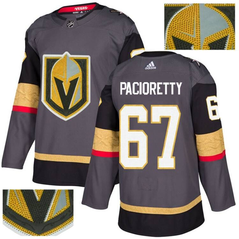 Vegas Golden Knights 67 Max Pacioretty Gray With Special Glittery Logo  Jersey