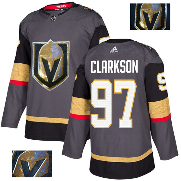 Vegas Golden Knights 97 David Clarkson Gray With Special Glittery Logo  Jersey