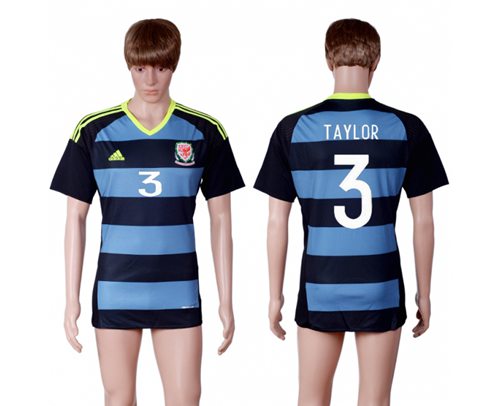 Wales 3 Taylor Away Soccer Country Jersey