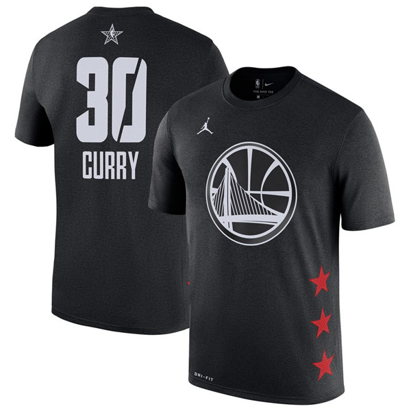 Warriors 30 Stephen Curry Black 2019 NBA All Star Game Men's T Shirt