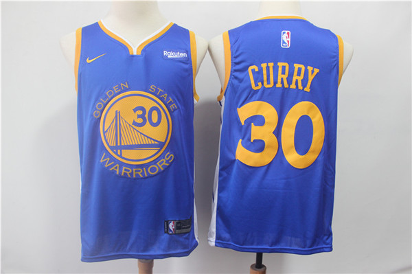 Warriors 30 Stephen Curry Blue 2018 19 Earned Edition Nike Swingman Jersey