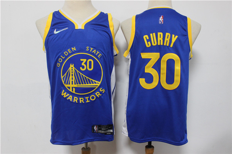 Warriors 30 Stephen Curry Blue Nike Diamond 75th Anniversary City Edition Swingman Jersey