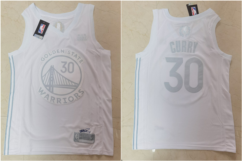 Warriors 30 Stephen Curry White Nike Swingman MVP Jersey