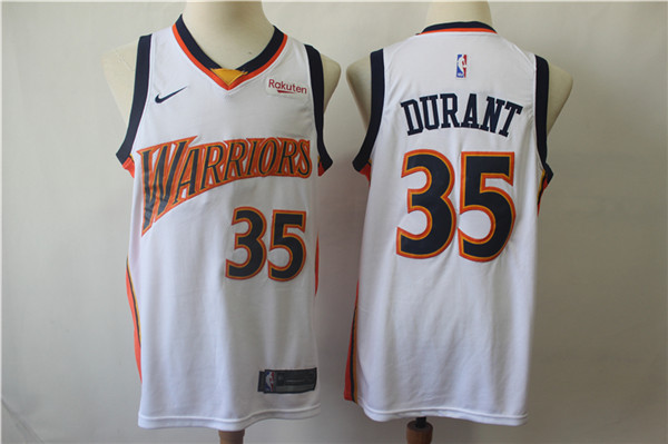 Warriors 35 Kevin Durant White Nike Swingman Jersey