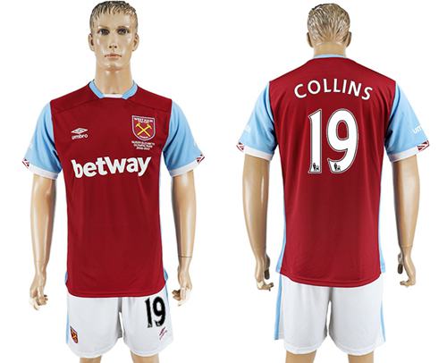 West Ham United 19 Collins Home Soccer Club Jersey