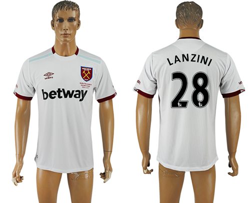 West Ham United 28 Lanzini Away Soccer Club Jersey