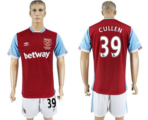 West Ham United 39 Cullen Home Soccer Club Jersey