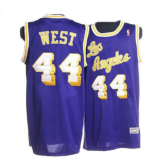 West Los Angeles Lakers 44 Blue Throwback NBA Jerseys