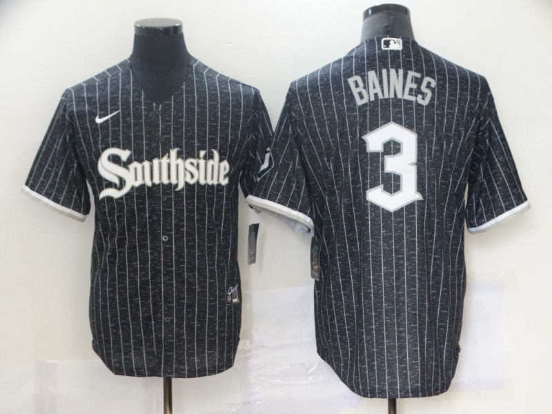 White Sox 3 Harold Baines Black 2021 City Connect Cool Base Jersey