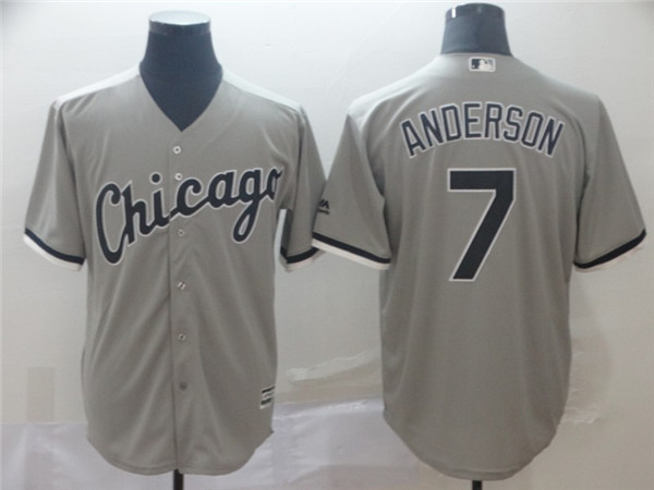 White Sox 7 Tim Anderson Gray Cool Base Jersey
