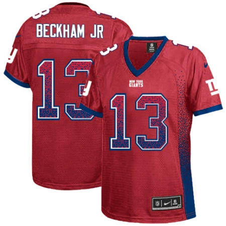 WoMen  New York Giants 13 Odell Beckham Jr Limited Red Drift Fashion NFL Jersey