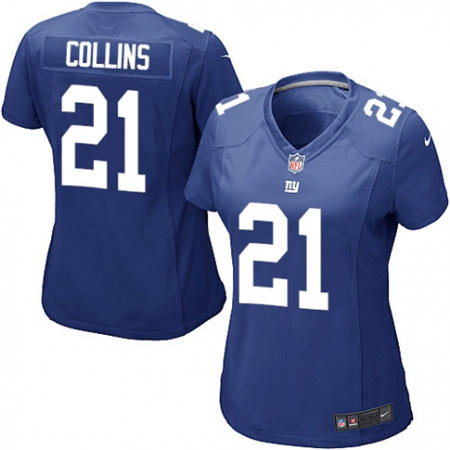 WoMen  New York Giants 21 Landon Collins Royal Blue Team Color Stitched NFL Jersey