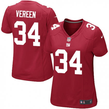WoMen  New York Giants 34 Shane Vereen Red Alternate Stitched NFL Jersey