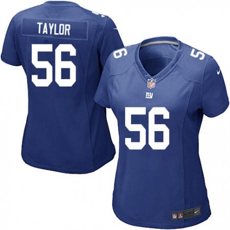 WoMen  New York Giants 56 Lawrence Taylor Royal Blue Team Color Stitched NFL Jersey