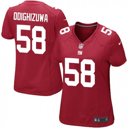 WoMen  New York Giants 58 Owa Odighizuwa Red Alternate Stitched NFL Jersey