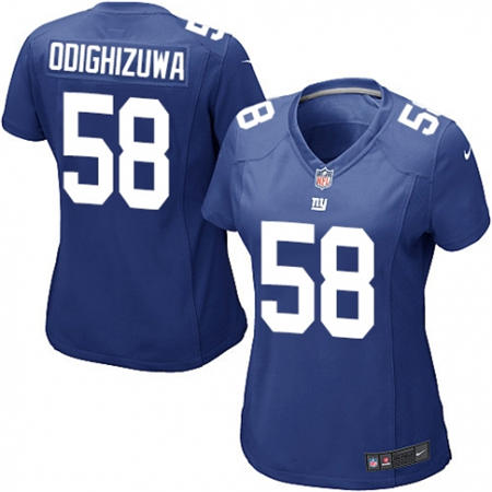 WoMen  New York Giants 58 Owa Odighizuwa Royal Blue Team Color Stitched NFL Jersey