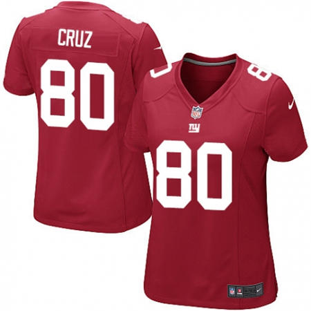 WoMen  New York Giants 80 Victor Cruz Red Alternate Stitched NFL Jersey