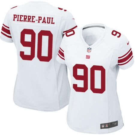 WoMen  New York Giants 90 Jason Pierre Paul White Stitched NFL Jersey