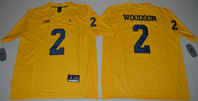 Wolverines 2 Charles Woodson Yellow Jordan Brand Stitched NCAA Jersey