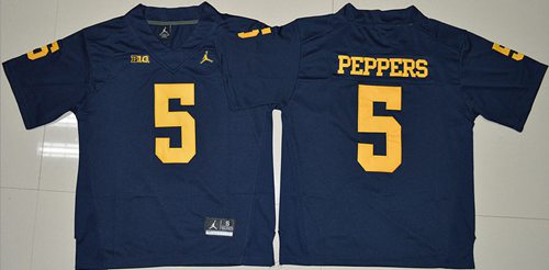 Wolverines 5 Jabrill Peppers Navy Blue Jordan Brand Stitched NCAA Jersey