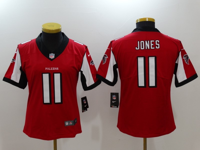 Women's  Atlanta  Falcons 11 Julio Jones Red 2017 Vapor Untouchable Limited Stitched Jersey