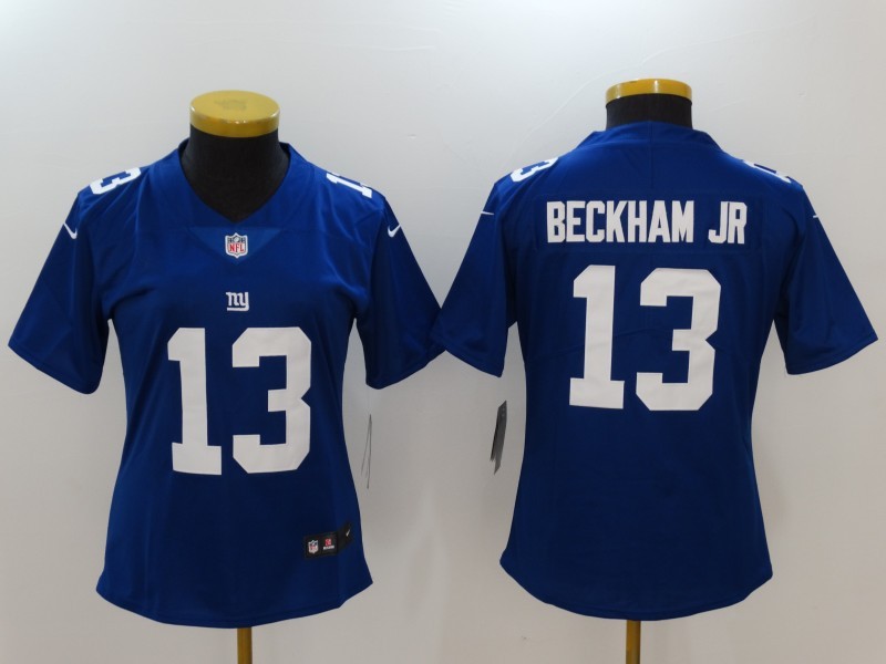 Women's  New York Giants #13 Odell Beckham Jr Blue 2017 Vapor Untouchable Limited Stitched Jersey