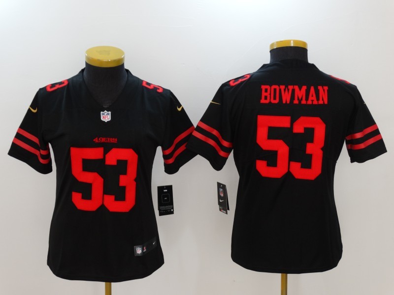 Women's  San Francisco 49ers #53 NaVorro Bowman Black 2017 Vapor Untouchable Limited Stitched Jersey