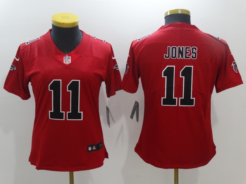 Women Atlanta Falcons 11 Julio Jones Red Color Rush Limited Stitched NFL Jersey