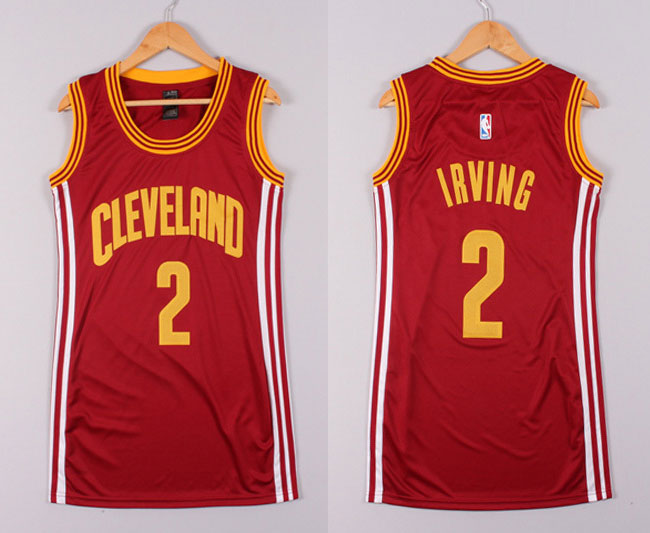 Women NBA Cleveland Cavaliers 2 Kyrie Irving Red Dress Jersey