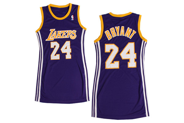 Women NBA Los Angeles Lakers 24 Kobe Bryant Purple Dress Jersey ...