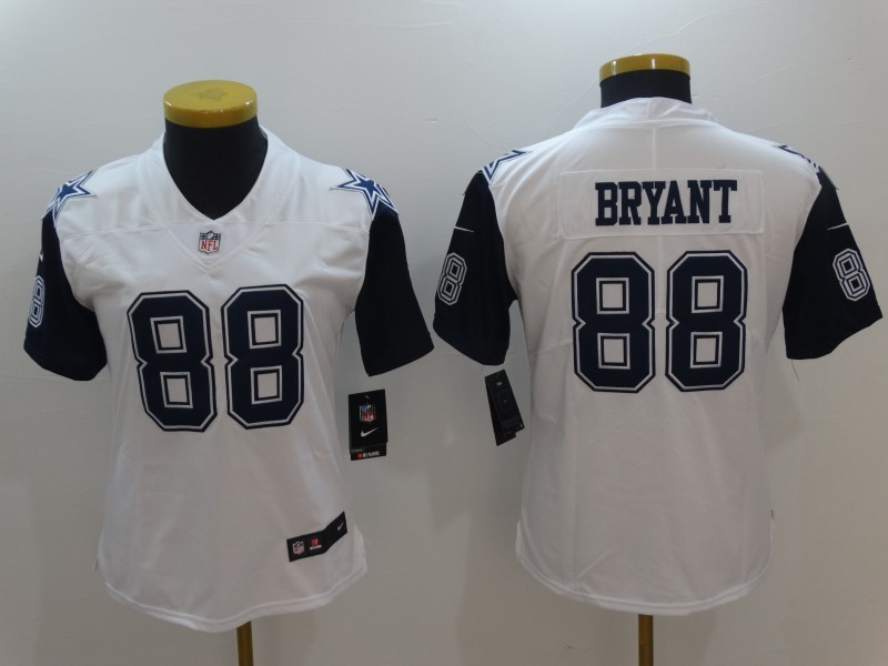 Women  Dallas Cowboys 88 Dez Bryant Limited White Rush NFL Jersey