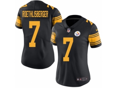 Women  Pittsburgh Steelers 7 Ben Roethlisberger Limited Black Rush NFL Jersey