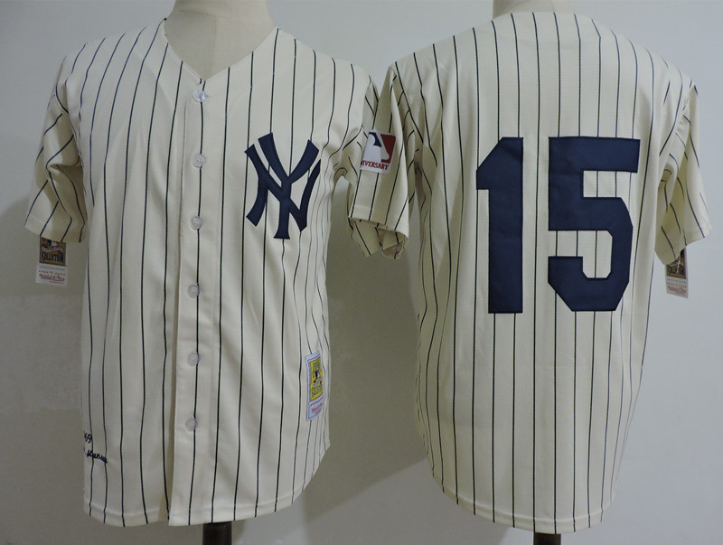Yankees 15 Thurman Munson Cream Cooperstown Collection Jersey
